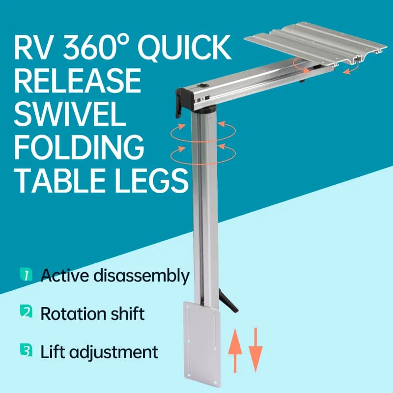 Revolving Table Leg Concealed Table Stand for RV Activity Table Leg Camper Camping Car Caravan Accessories Motorhome
