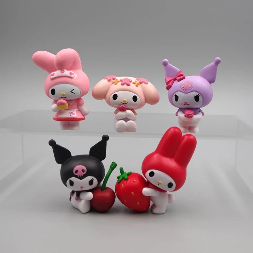 -NUOVO 2026 CALDO 5Cm Figura Sanrio Anime Melody Cinnamoroll Kuromi Doll Kawaii Fai Da Te Decorazione Della Torta Regali Di Natale Per I Bambini