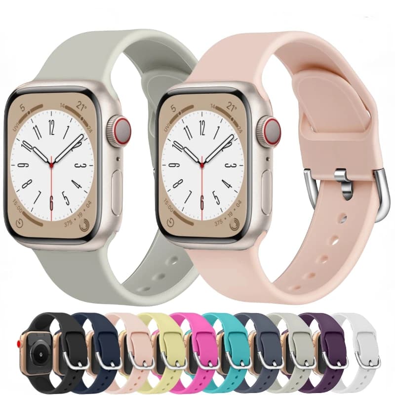 Nuovo cinturino in Silicone per Apple Watch Ultra/2 49mm 10 42mm 46mm 9 8 7 6 5 4 SE 45mm 41mm 40mm 44mm cinturino iWatch 3 38mm 42mm