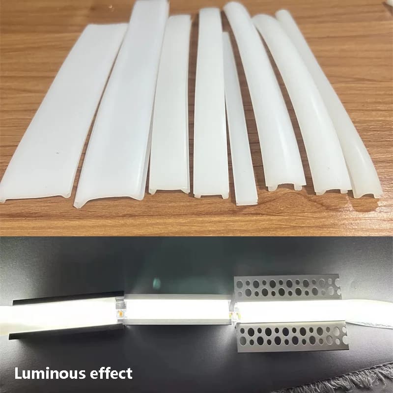 LED white aluminum profile silicone lampshade silica gel diffuser channel cupboard bar hard hanging lamp light replace accessories