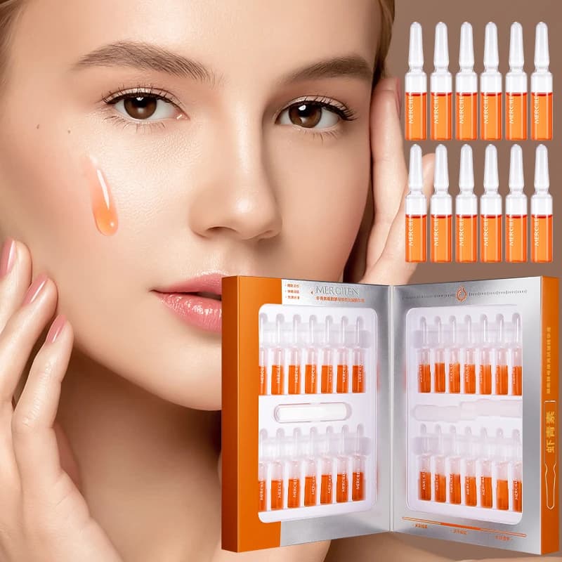 Mercilen Astaxanthin Moisturizing Essence 56ml (2Mlx28 Vials), Facial Skin Care Essence, Deep Moisturizing Skincare, Nourishes and Firms Skin, Rich in Collagen and Niacinamide, Suitable for Both Men and Women