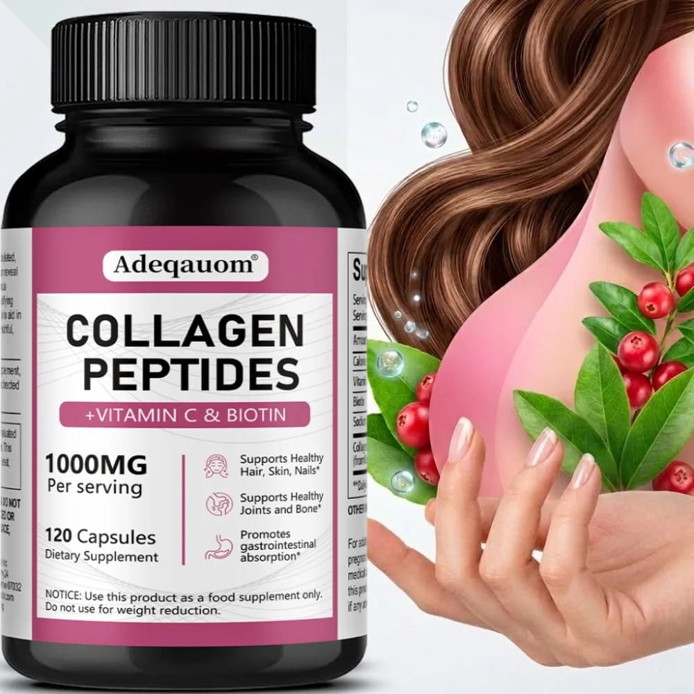 Collagen Peptides | 120 Capsules, with Vitamin C and Biotin, Support Hair, Skin, & Nails, for Women and Men