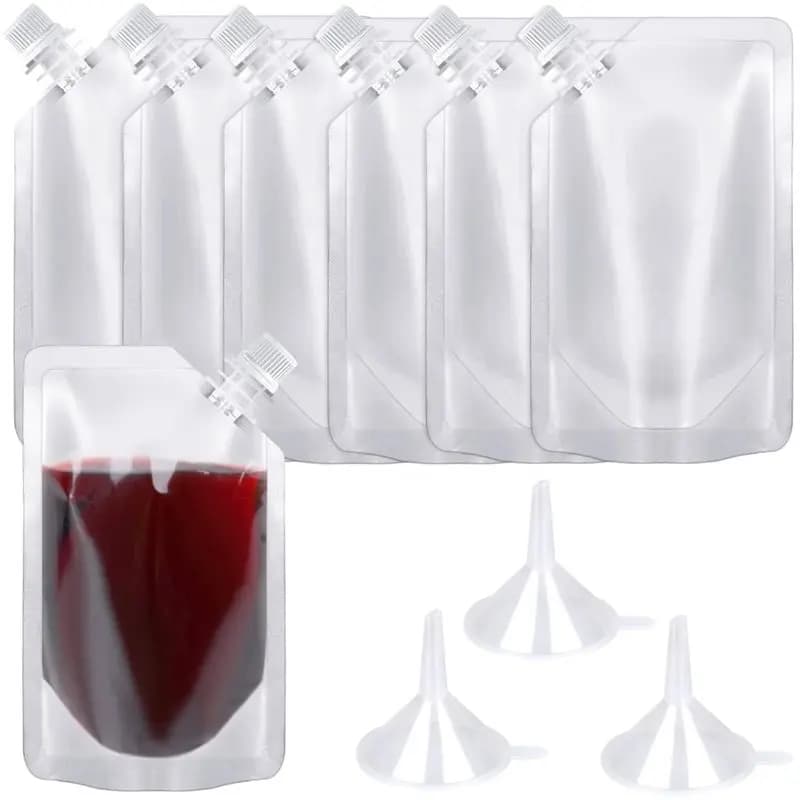 【GIORNO DEL GIORNO DI GRAZIA】Sacchetti per bevande in plastica a tenuta stagna da 250 ml, 24 pezzi, sacchetti per bevande nascosti e riutilizzabili, per uso alimentare, per viaggi, 1 set