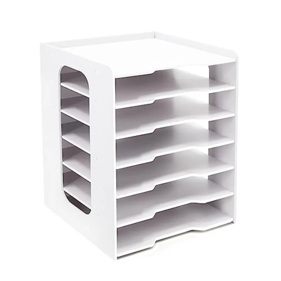 Organizzatore per Carta da Scrapbooking 12x12 - Organizzatore per Scrivania, Vassoi Impilabili per Conservazione Carta da Scrapbooking 12x12, Contenitore per Archiviazione Documenti da Scrivania