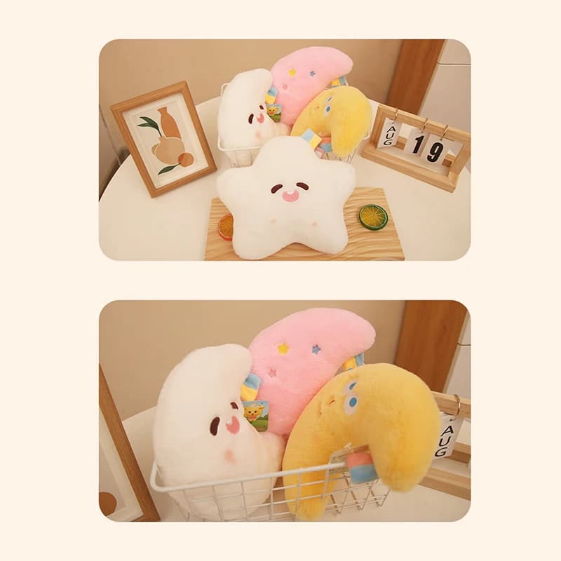 Sonno lenitivo bambola morbida per inviare ai bambini compleanno regalo di Natale 20 cm simpatico peluche stella luna peluche cuscino cuore ragazza