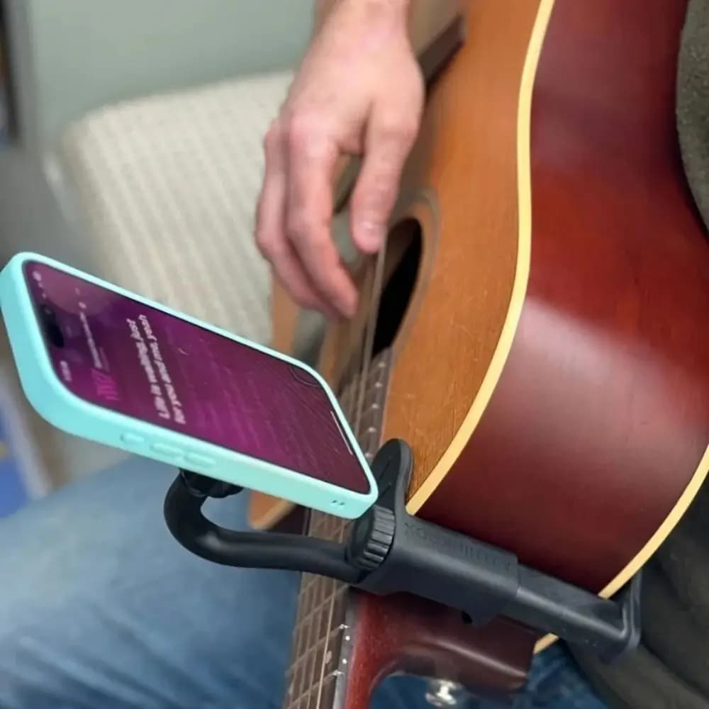 Supporto Magnetico Regolabile per Telefono da Chitarra con Clip, Staffa Antiscivolo per Ukulele, Supporto Multiuso Stabile per Telefono da Chitarra
