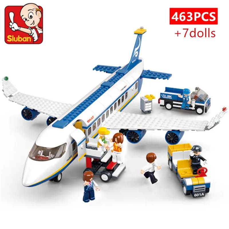 463 pz City Airport Airbus aereo Brinquedos Avion modello Building Blocks mattoni giocattoli educativi per bambini