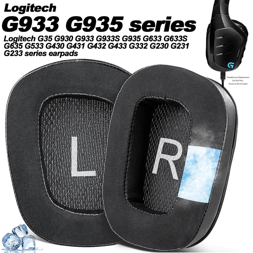 Cuscinetti compatibili per Logitech G35 G930 G933 G933S G935 G633 G633S G635 G533 Memory foam Cuscinetti auricolari Cuscini di ricambio Over-Ear