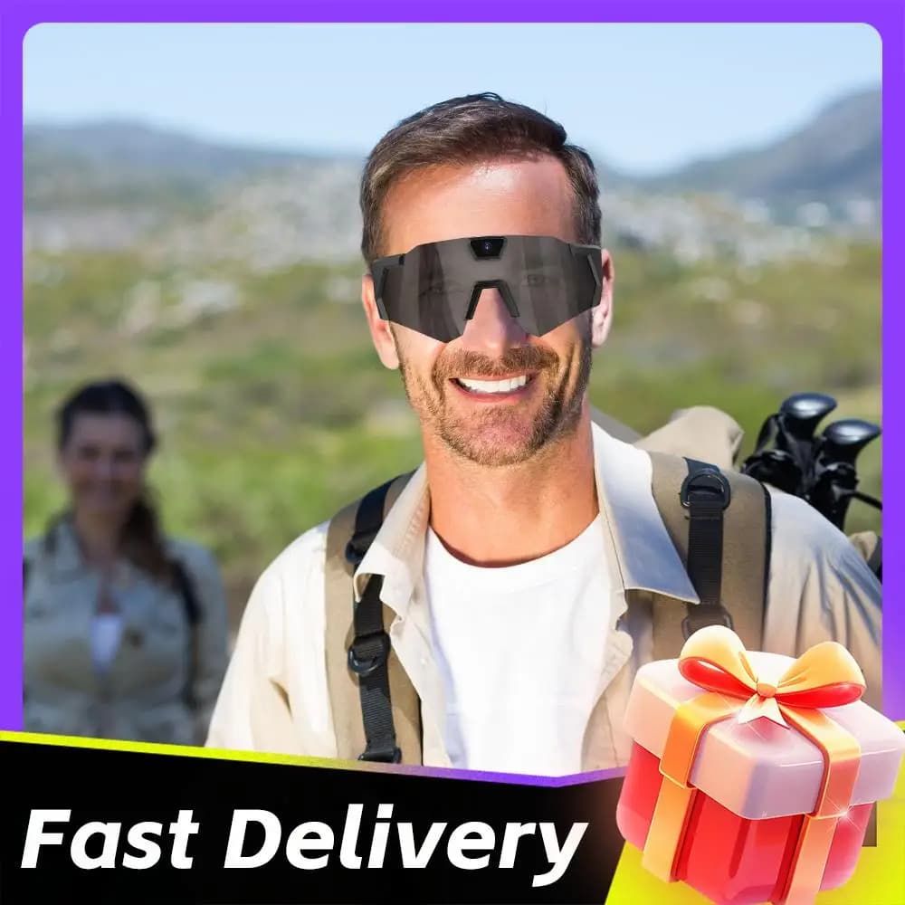 Smart Glasses with 1080P HD Camera, Cycling Sunglasses with Video Recording, Sports Glasses with Camera for Men and Women