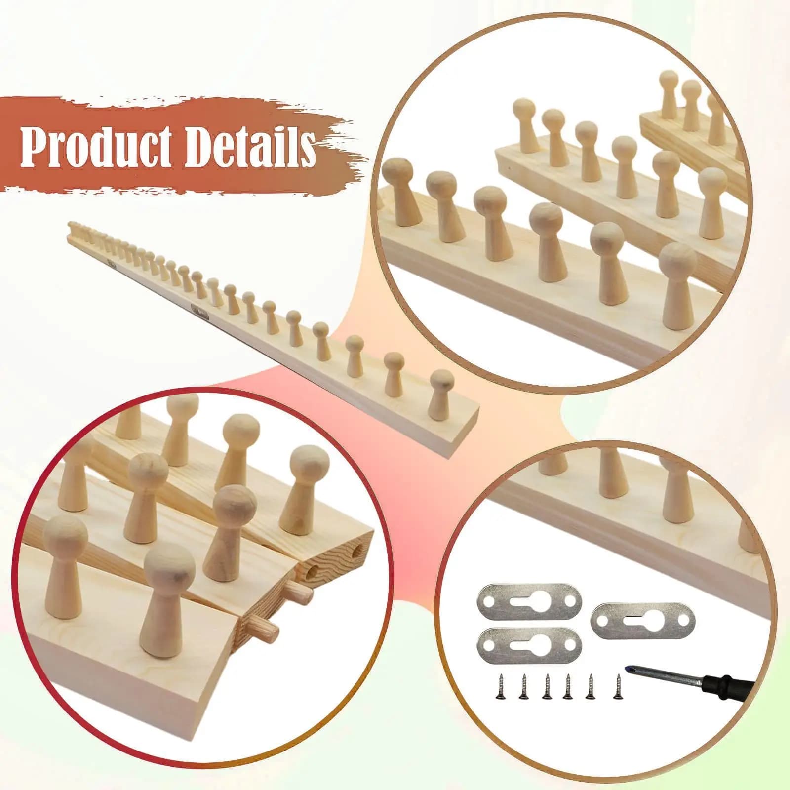 DIY Wooden Knitting Loom for Chunky Wool Threads Flexible Weaving Frame for Home Textile Throw Blanket Projects