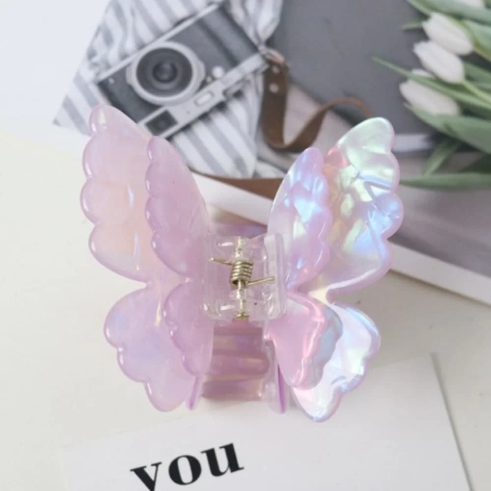 Acetate Butterfly Hair Clip Pearlescent Hair Accessories Hair Claw Small Size Colourful Fairy Hair Gripper Outdoor Accessories