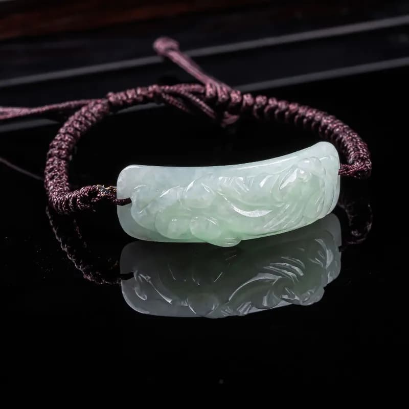 Burmese Jadeite Pixiu Bracelet Carved Hand Knitting Natural Jade Bracelet Bangle Accessories Fashion Vintage Real Jewelry Charm