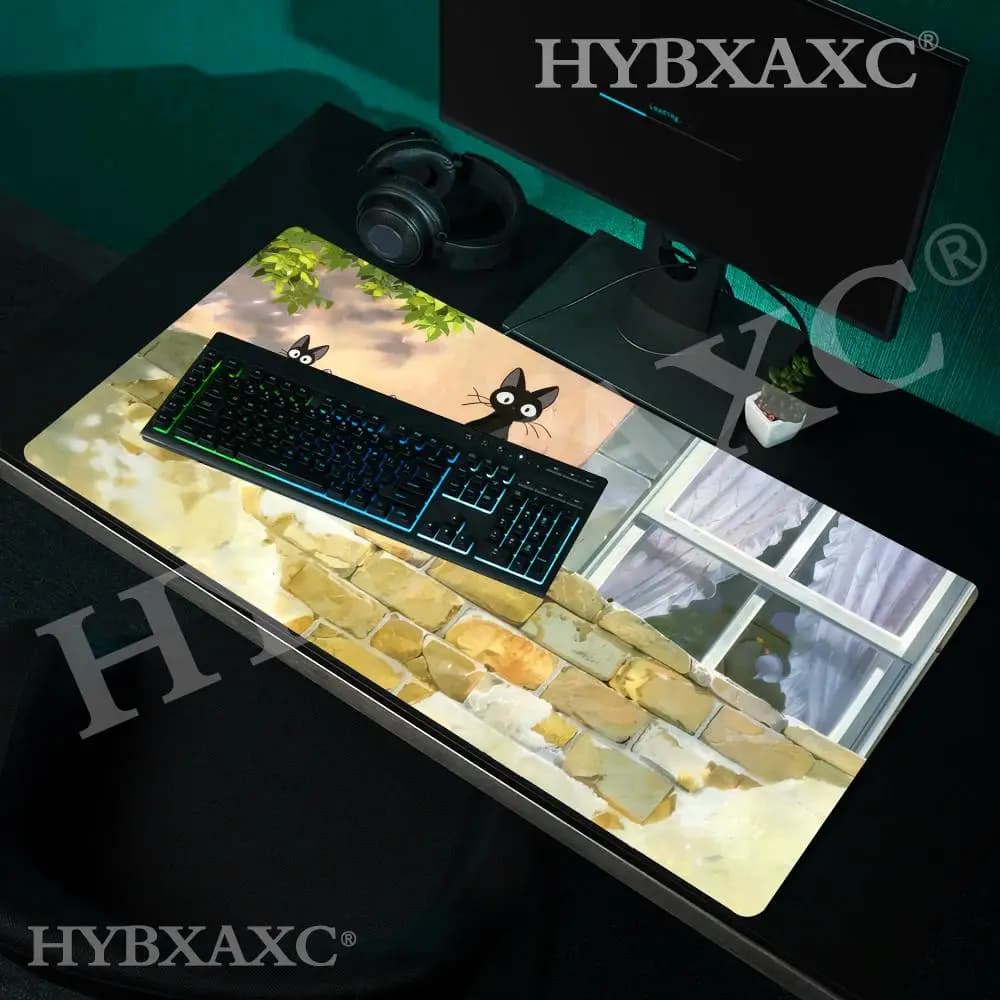 Tappetino per Mouse HYBXAXC Ispirato a G-Ghibli, Rettangolare, Carino, HD, per Scrivania, Esteso, per Gaming, Tappetino per Tastiera Grande 90x40cm, Mousepad per Gamer