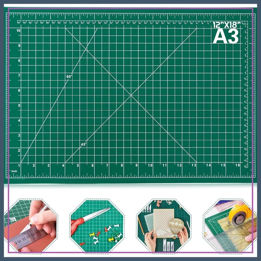 Tappetino da cucito auto-rigenerante a doppia faccia 12x18 pollici, tagliere artigianale a 5 strati per cucito, quilting e scrapbooking