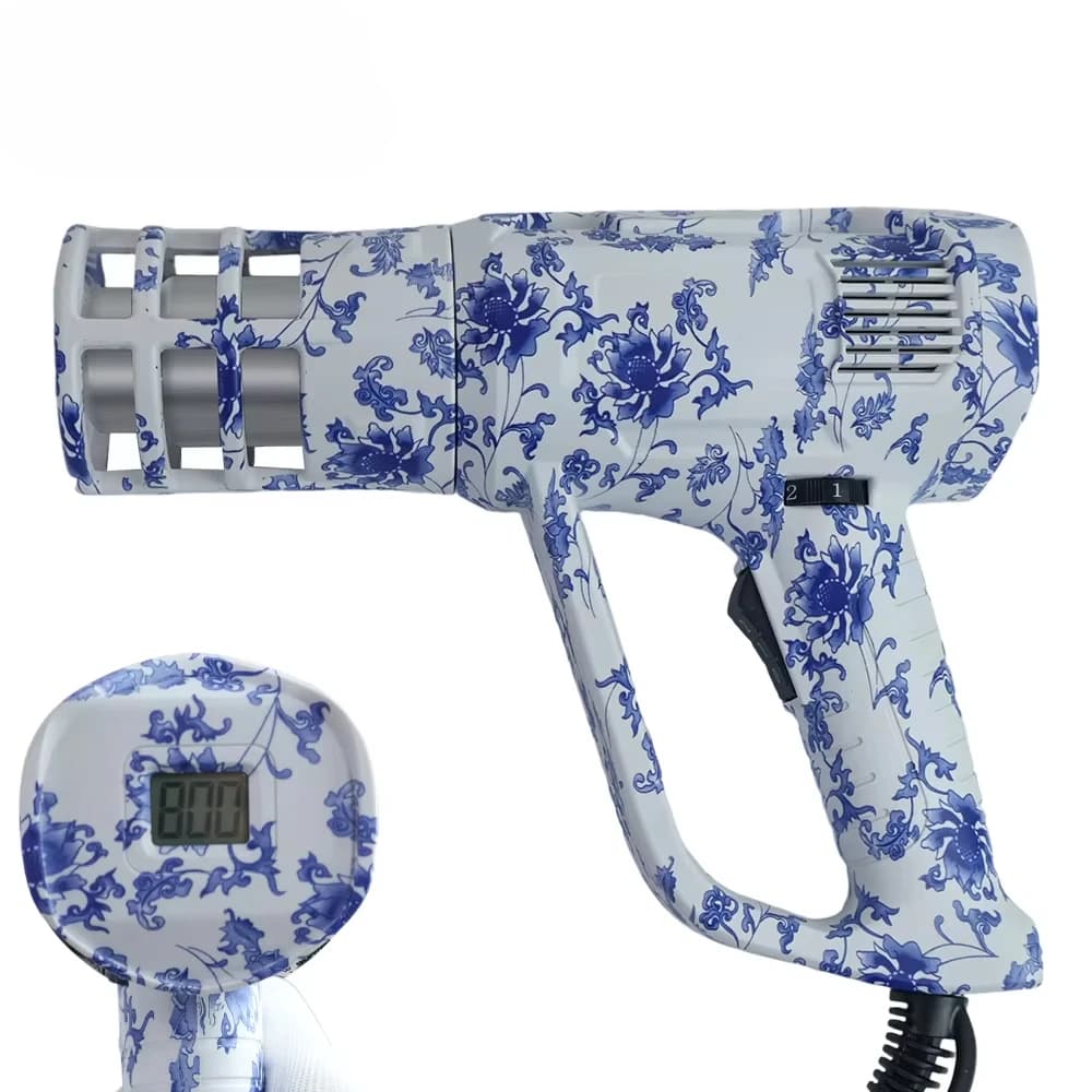 Customized Pattern Heat Gun 2000W Rated Output Power With Digital Temperature Display Temperature Adjustable Heat Gun