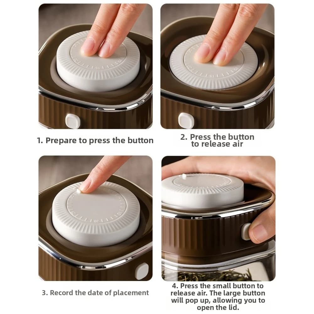 Glass Coffee Bean Container Date Record Moisture-resistant Food Storage Box Clear Visibility Large Capacity Snack Storage Case