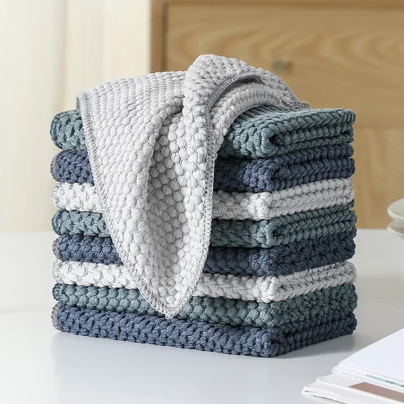 Panno per la pulizia multifunzionale 6Pk/12Pk, panno per la pulizia con motivo a perle, panno in microfibra per la pulizia della casa, panno per la pulizia della cucina, panno assorbente per la rimozione delle macchie, facile da pulire, panno per la pulizia senza pelucchi