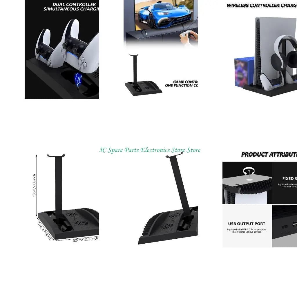 Console per dock raffreddamento completo SZ Consola stoccaggio con stazione ricarica, supporto per le cuffie per P5