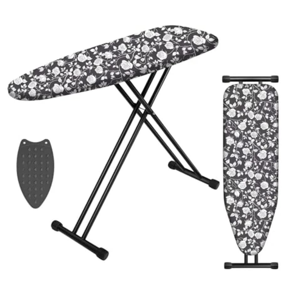 Ironing Board, Compact Ironing Board 13x43 Ironing Area with Extra Thick Height Adjustable Ironing Boards, Stable Structure, Ea