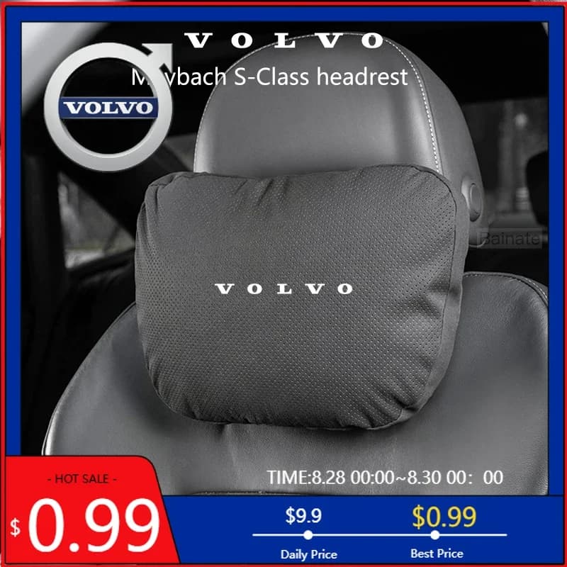Supporti per tazze 2026: Cuscino poggiatesta auto morbido e traspirante per Volvo XC40 XC60 XC90 V40 V60 V90 S60 S90 EX90 e cuscino lombare per sedile