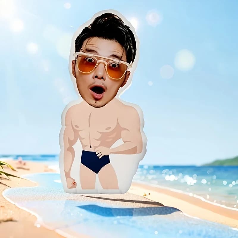 Cuscino personalizzato con foto, a forma di muscoloso e virile, per famiglie e coppie, regalo perfetto e souvenir unico