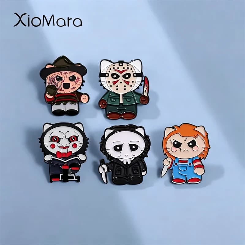 Cartoon Anime carino ma Creepy smalto spille Halloween spille Decorative accessori per zaino vestiti distintivo per risvolto regalo di gioielli