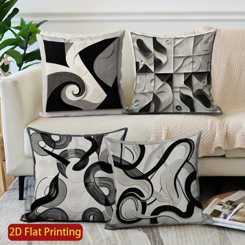 Pillow lining with modern 2D abstract geometric pattern, suitable for sofa, bedroom, car.