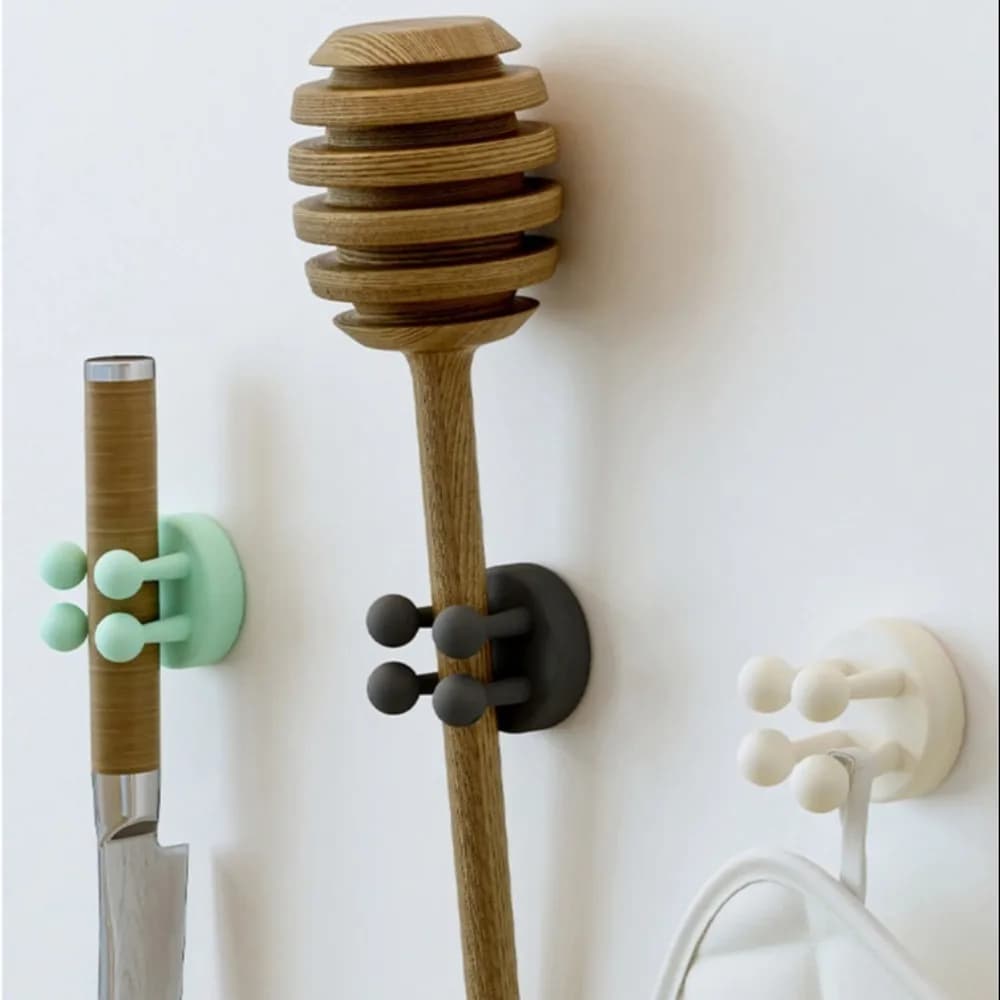 Must-have Silicone Toothbrush Holder Multifunctional No Punching Plug Holder Sticky Waterproof Hook Bathroom