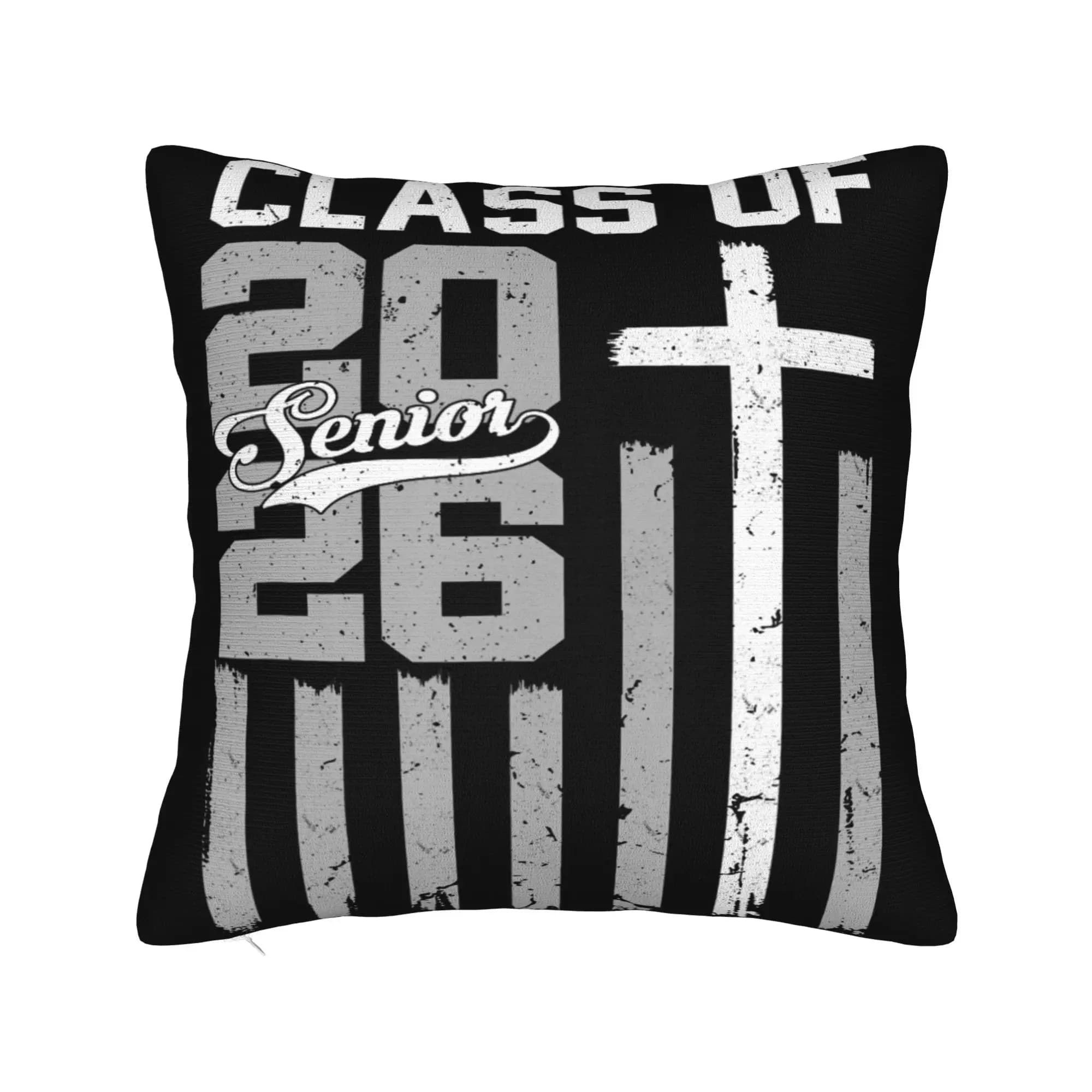 Class of 2026 Senior Graduation Pillow Covers Merch Printing Cushion Cover Decoration Throw Pillow Case Cover Home Multi-Size