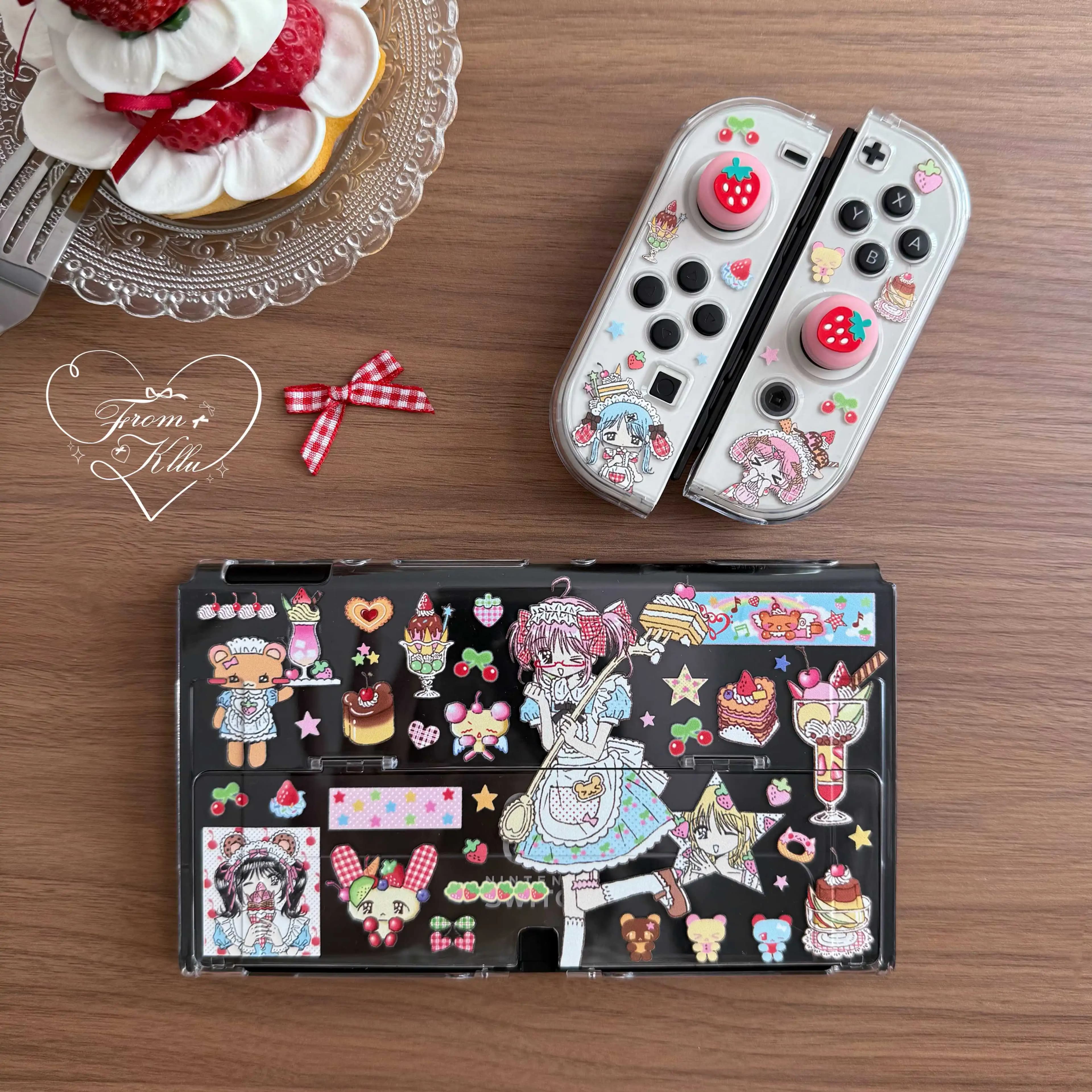 Nuovo originale Switch Cartoon Custodia protettiva per Nintendo Switch 2/OLED/Lite Trasparente Retro Console Shell Joy-Con Dock Covre