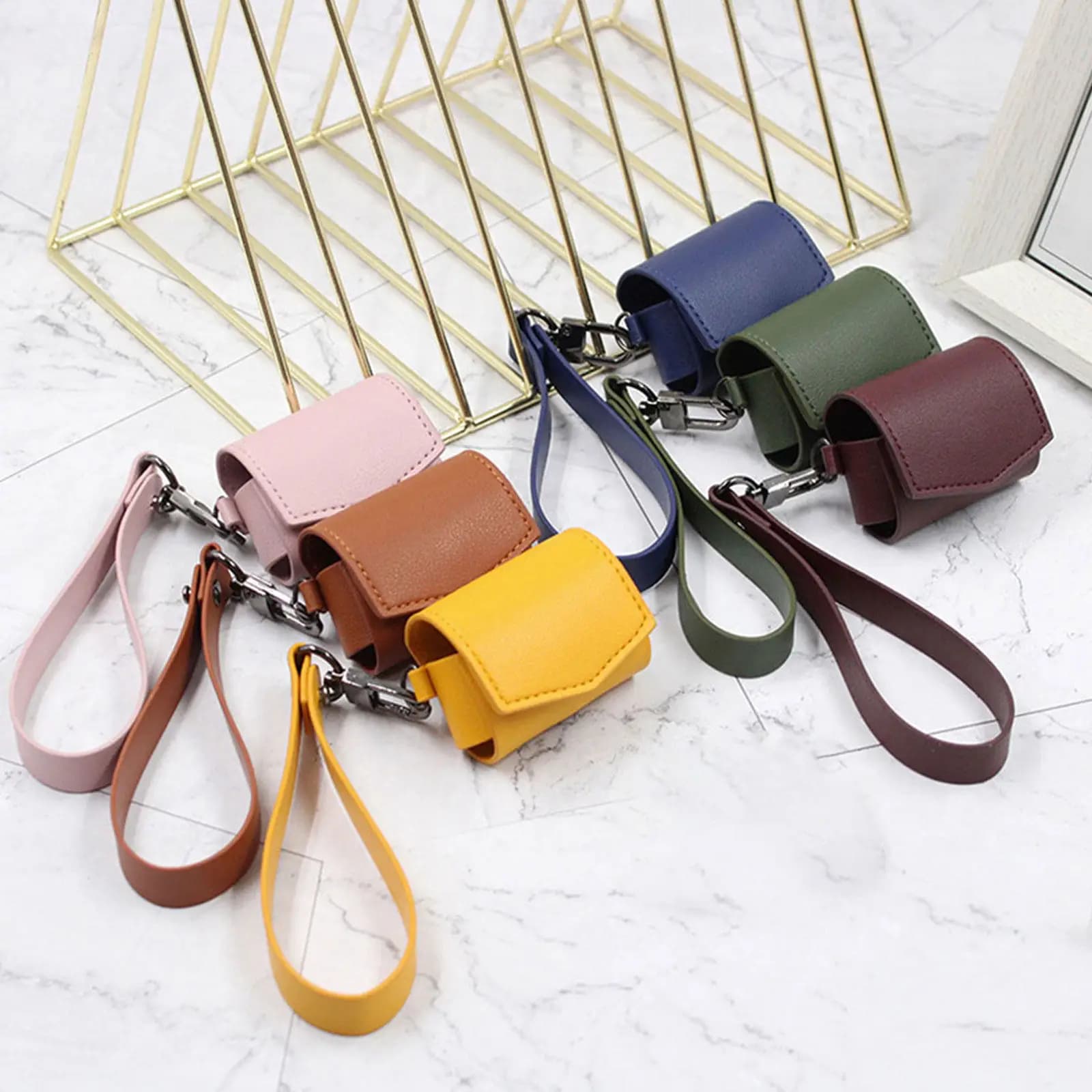1Pcs Wireless Earphone Bag Protective Pouch with Snap Button Hanging Rope for 1 2 Earbuds Storage Case Mini