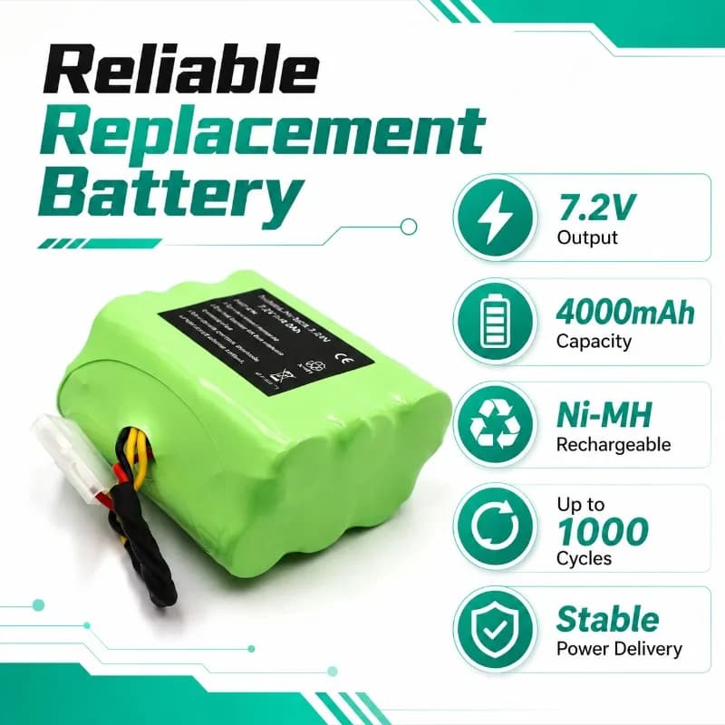 7.2V 4000mAh Replacement Battery for Neato XV-11/12/14/15/21/24/25pro Ni-MH Battery Pack for Robotic Vacuum Cleaner