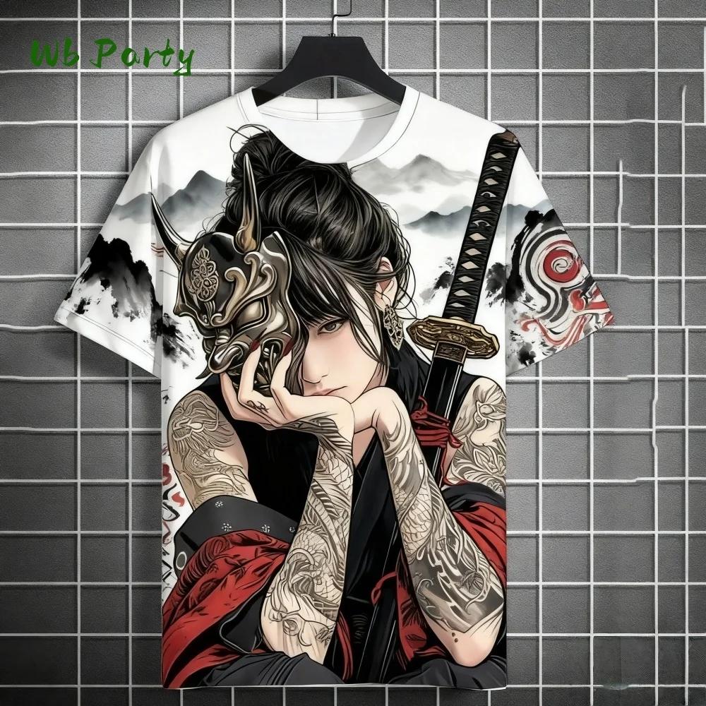 Manga Girl Print T-Shirt Japanese 3D Print Top Personality Anime T-Shirt Men Women Oversized Men T-Shirt Harajuku Men's Clothing