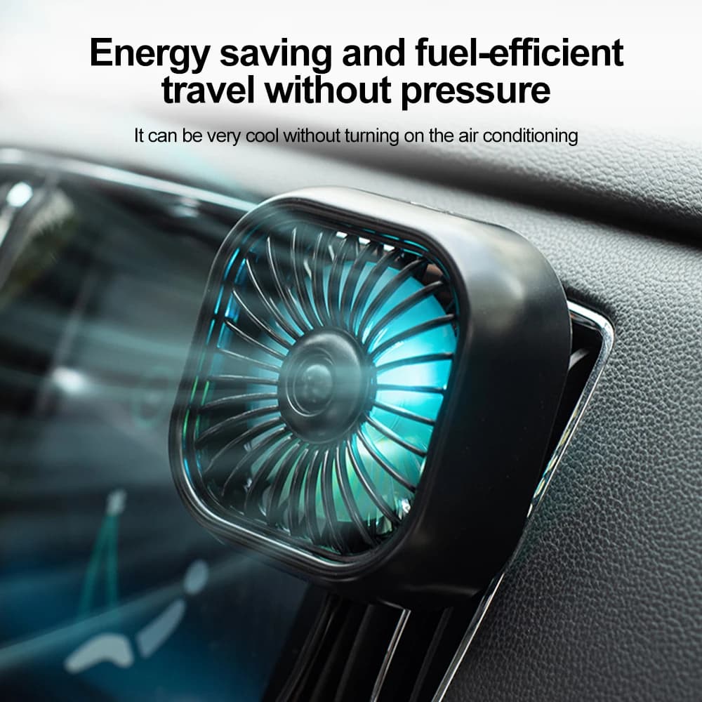 Ventilatore per auto 2 in 1 con luce colorata Mini USB Presa d'aria Ventola di raffreddamento Ventilatore elettrico multifunzione Forniture interne per auto universali