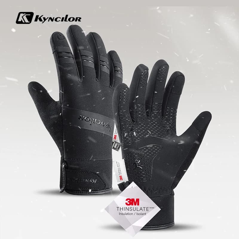 Guanti da ciclismo Kyncilor Guanti da moto touch screen invernali Scooter da esterno Guanti da sci da equitazione antivento Guanti da bici caldi