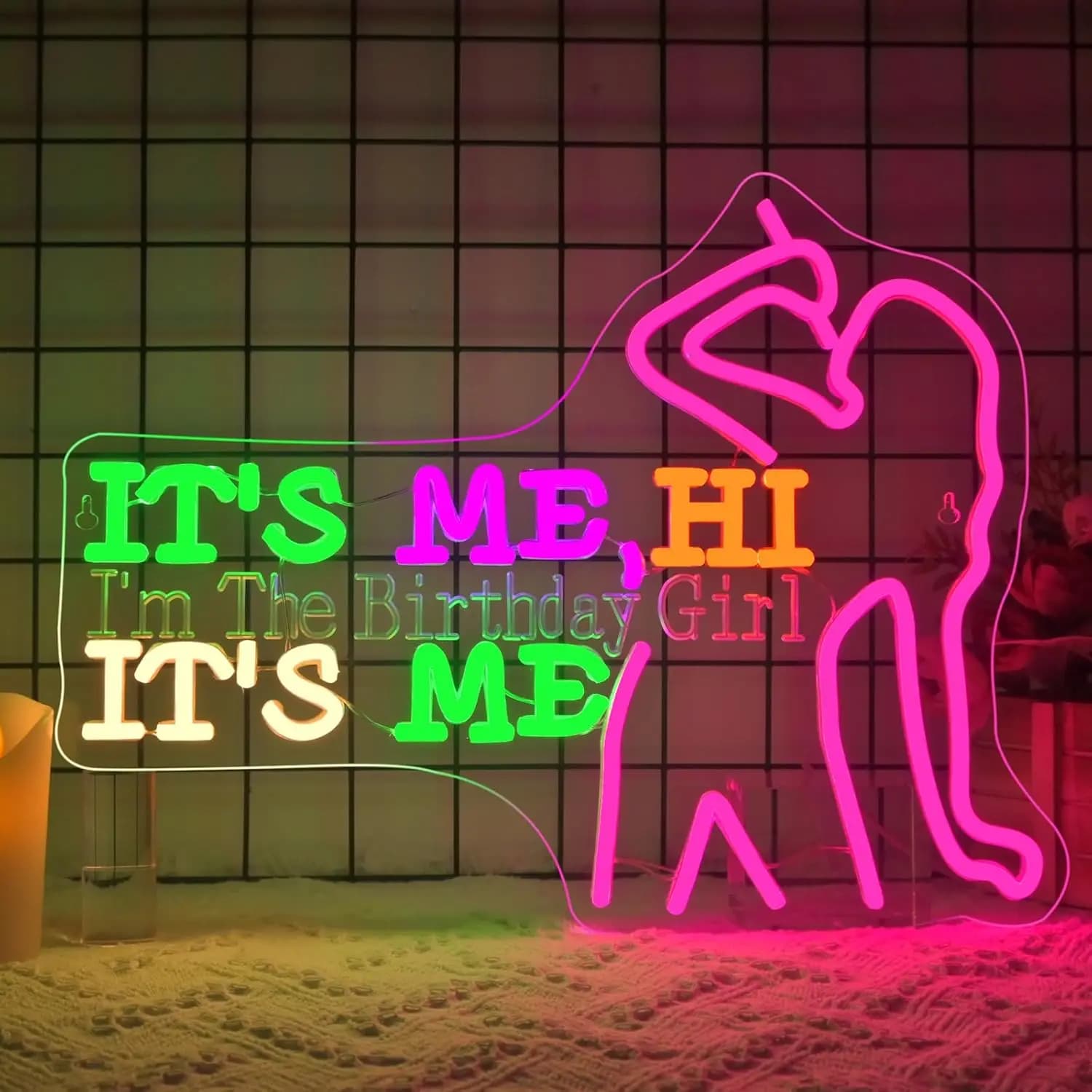 Insegna al Neon 'I'm The Birthday Girl' con Luce LED Dimmerabile USB per Sala Giochi, Bar, Club, Feste, Decorazione Camera da Letto