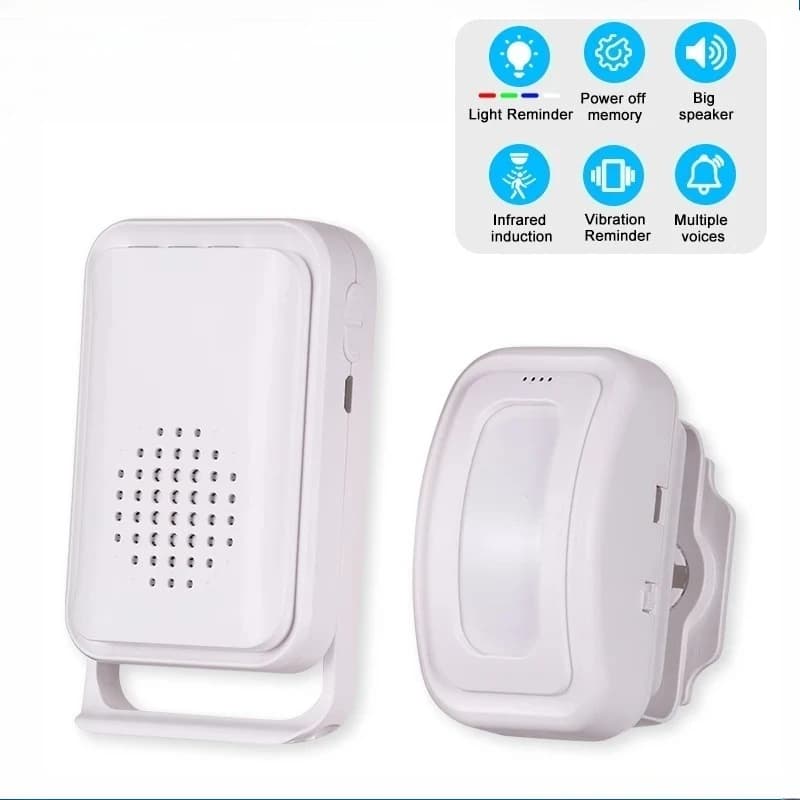 Campanello a induzione divisa wireless Campanello per porta di benvenuto intelligente Sensore PIR 30 Sensore di allarme con richiesta di distinzione suoneria