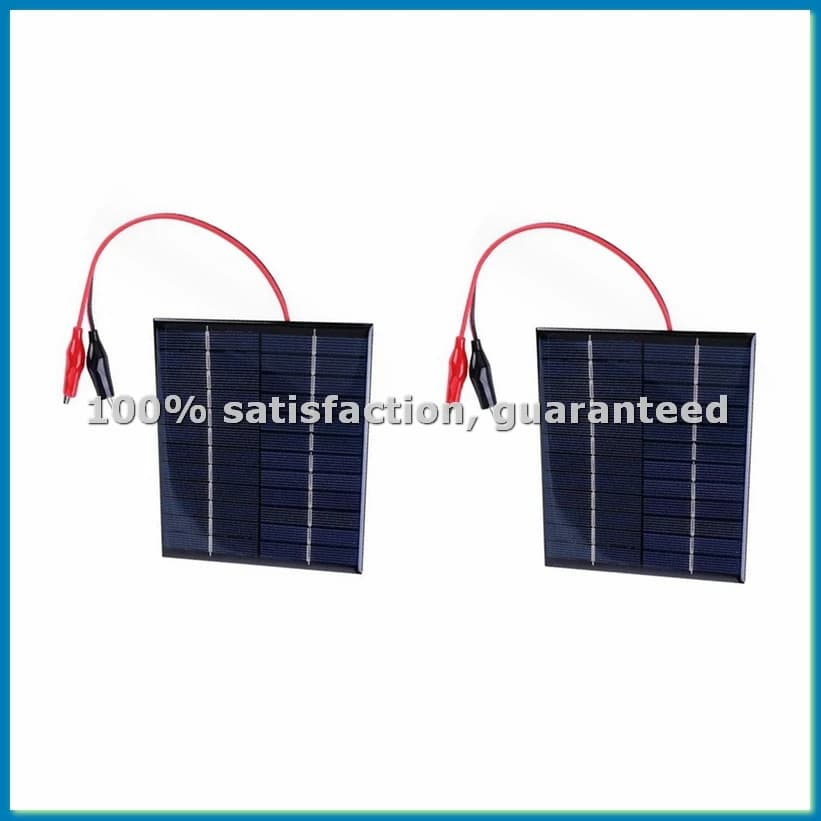 2 Pannelli Solari Pieghevoli da 12V 2W, Caricabatterie Solare con Cavo e Clip - ABWO