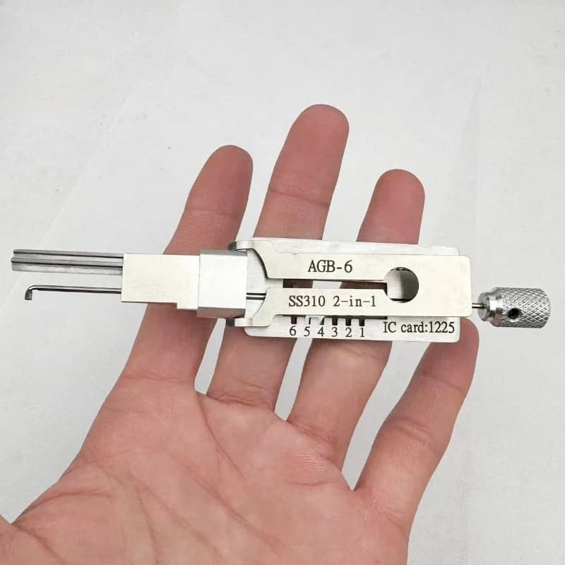 1PCS 2026 NEW LSIHI Lishi Tools SS SS310 AGB 2 in 1 AGB-6 Lock Civil Lock Opening Lock Pick Set Locksmith Tools European Ganzua