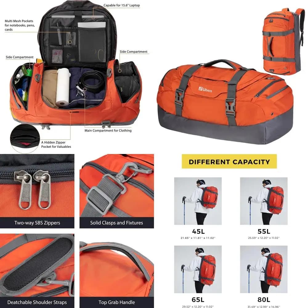 Borsa Sportiva Weekender a 4 Scomparti con Scomparto per Scarpe, Cinghie Imbottite per Campeggio, Viaggi e Palestra