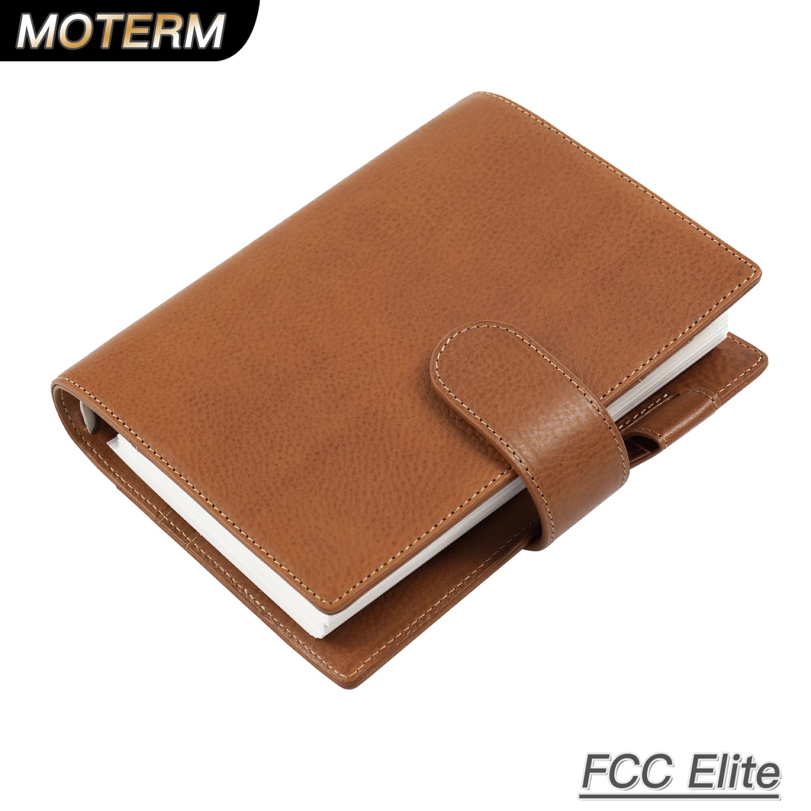 Moterm Franklin Covey Formato compatto Elite Ring Planner Copertina per notebook in pelle conciata al vegetale Raccoglitore FCC Organizer Diario