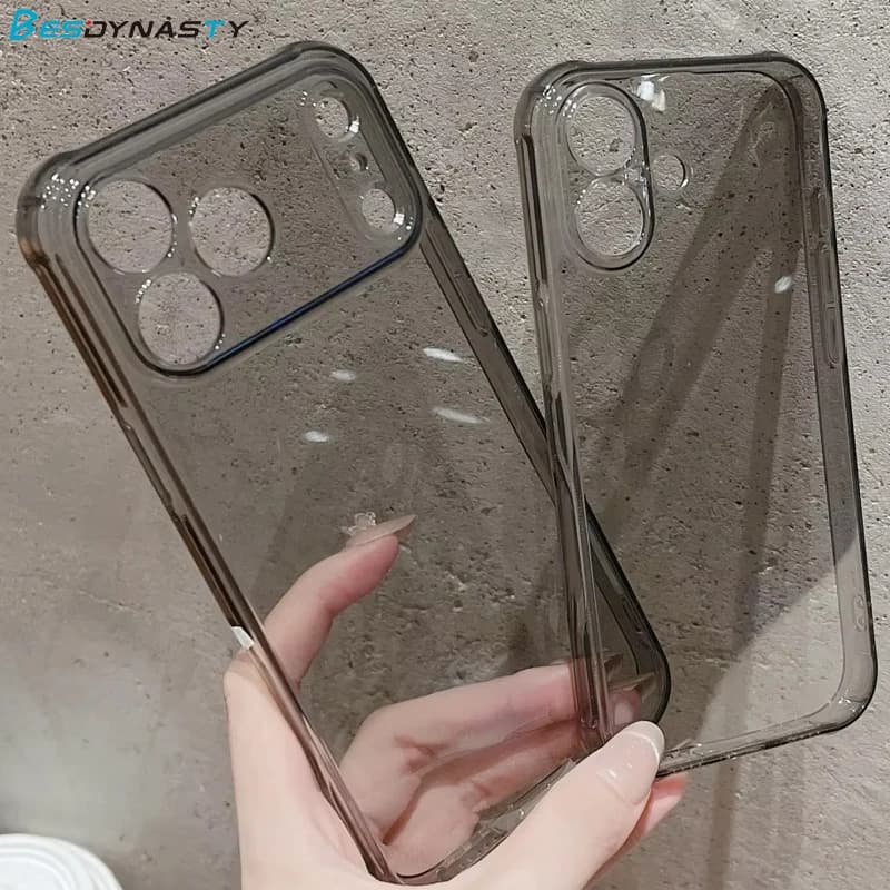 Custodia morbida in silicone TPU trasparente per iPhone 17 Air 16 15 14 13 12 Pro Max Plus 16E 17Pro Custodia antiurto per telefono originale