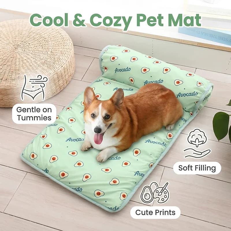 Tappetino Refrigerante Estivo per Animali Domestici, Cuscino in Seta Ghiacciata Antiscivolo Lavabile Anti-Caldo, Cuccia Portatile Rinfrescante per Cani e Gatti, Tappetino Rinfrescante per il Caldo Estivo