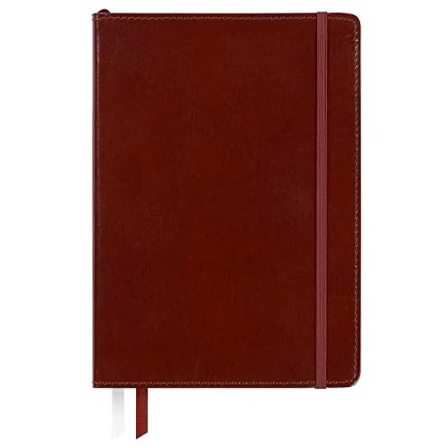Brown Professional Leather Journal Notebook, 6" W x 8.5" L, 240 Pages