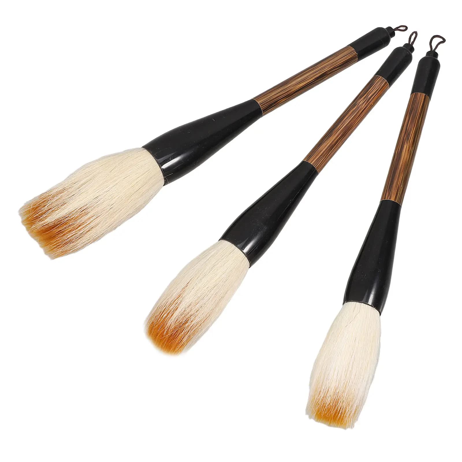 3Pcs Chinese Sumi Ink Brush Set Large Comfortable Grip Smooth Ink Flow for Calligraphy Painting Drawing Artistic Brushes