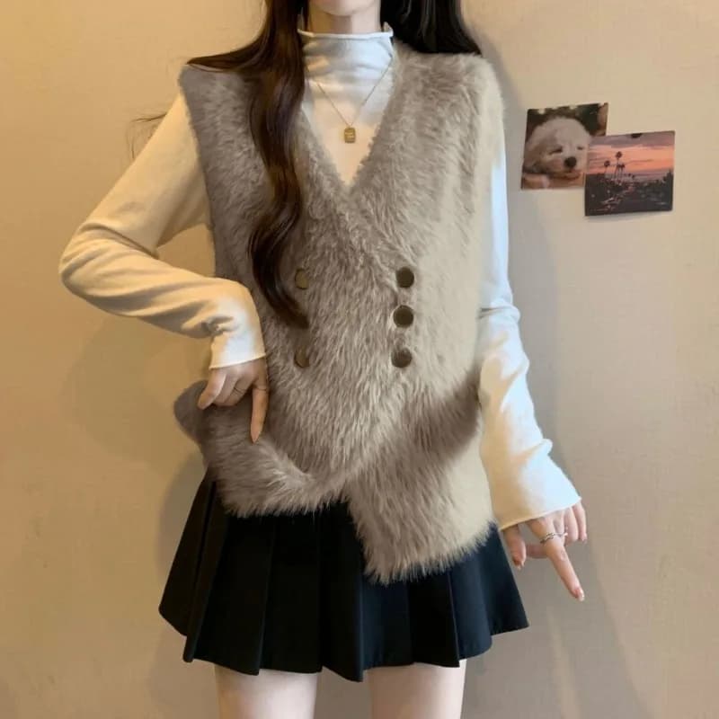 Gilet in maglia per le donne Cardigan Abbigliamento Vendite Top Gilet 2025 Tendenza Abiti giovanili Casual Lana leggera Solid Lady Maglioni