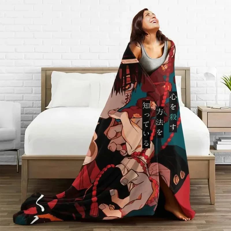 Jibaku Shounen Hanako Kun coperte lavorate a maglia flanella Anime coperte leggere per la casa divano camera da letto trapunta