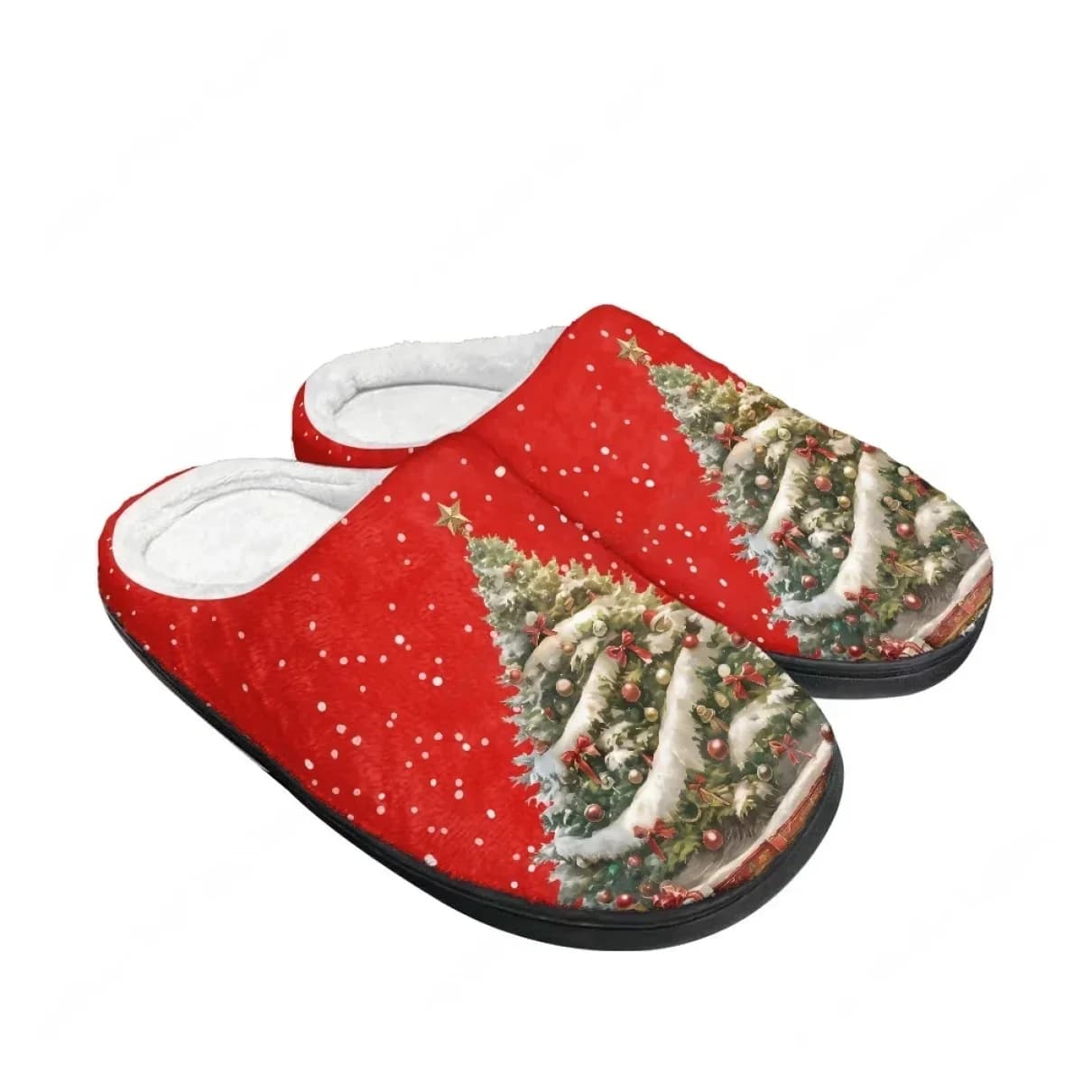 Nuove Pantofole Natalizie 2025 con Scena Invernale, in Cotone e Peluche, per Uomo, Donna e Adolescenti, Personalizzabili e Calde