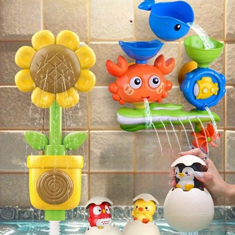 Set da gioco d'acqua per vasca da bagno per bambini Irrigatore rotante Giocattoli da bagno per bambini Giochi per il bagno Bagno per bambini Ventosa Doccia Giocattoli per neonati