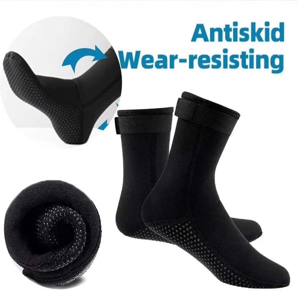 1 pair 3MM socks dive black tube long non-slip surf boots for adults 38-46 neoprene water socks beach volleyball